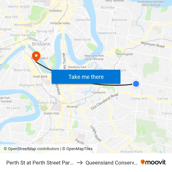 Perth St at Perth Street Park, Stop 33 to Queensland Conservatorium map
