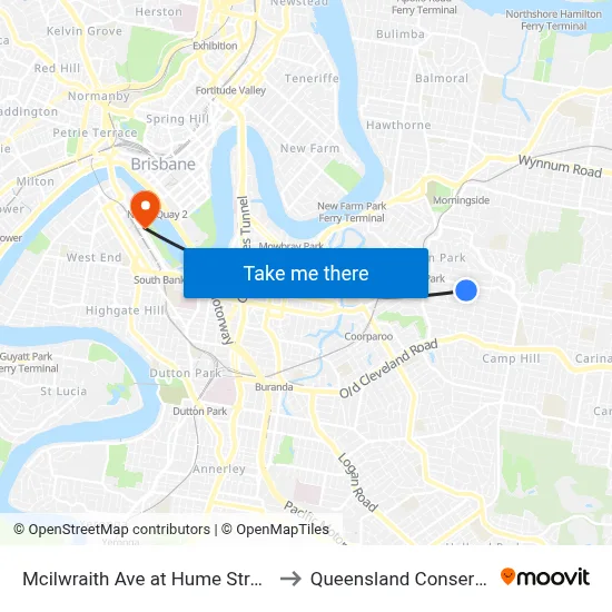 Mcilwraith Ave at Hume Street, Stop 29 to Queensland Conservatorium map