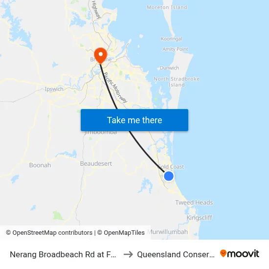 Nerang Broadbeach Rd at Fairway Drive to Queensland Conservatorium map