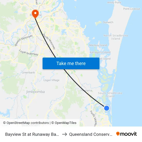 Bayview St at Runaway Bay Marina to Queensland Conservatorium map