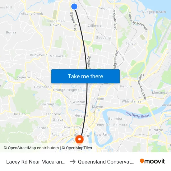 Lacey Rd Near Macaranga Cr to Queensland Conservatorium map