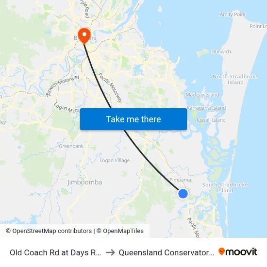 Old Coach Rd at Days Road to Queensland Conservatorium map