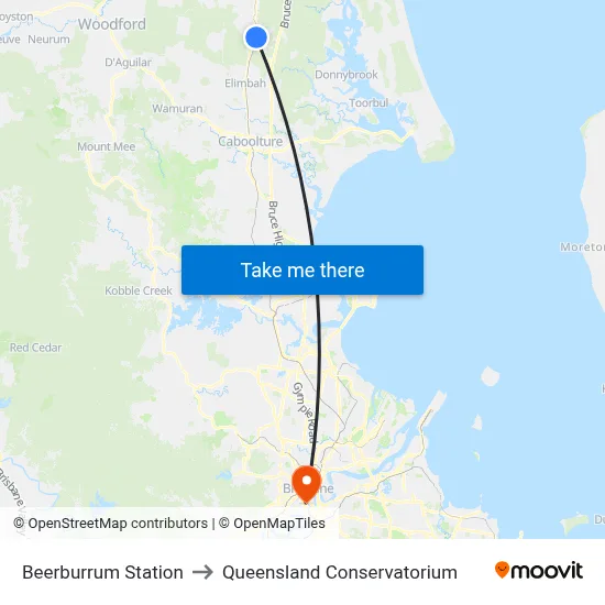 Beerburrum Station to Queensland Conservatorium map