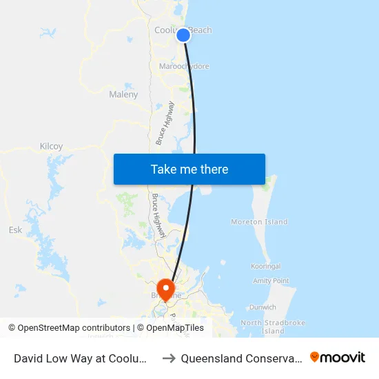 David Low Way at Coolum Beach to Queensland Conservatorium map