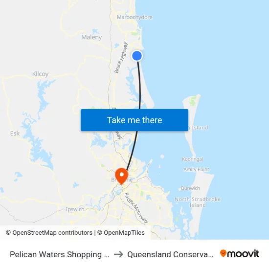 Pelican Waters Shopping Centre to Queensland Conservatorium map