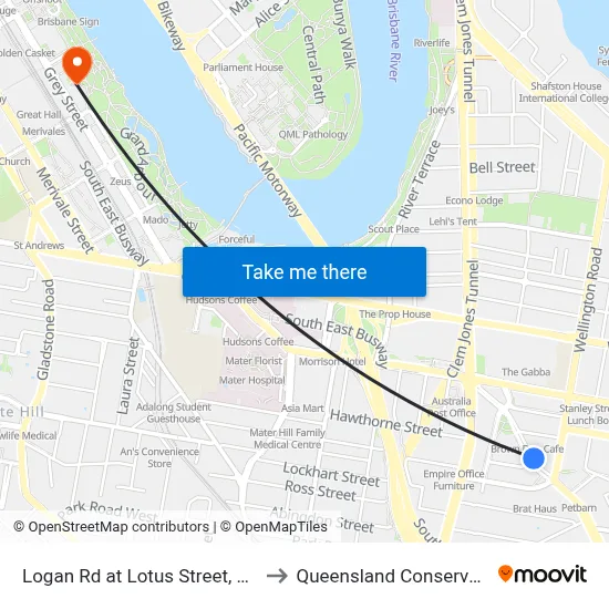 Logan Rd at Lotus Street, Stop 10a to Queensland Conservatorium map