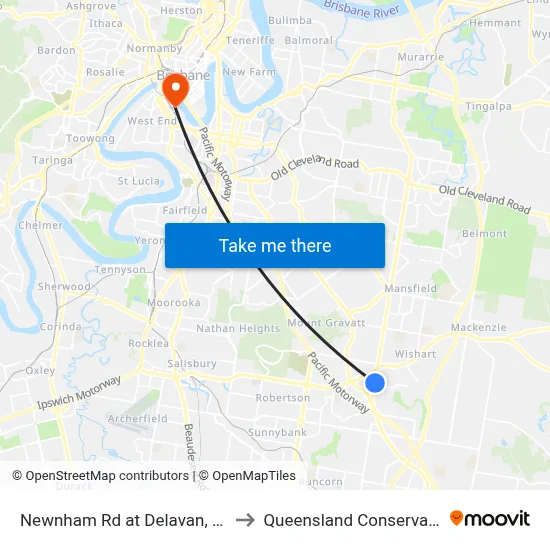 Newnham Rd at Delavan, Stop 78 to Queensland Conservatorium map