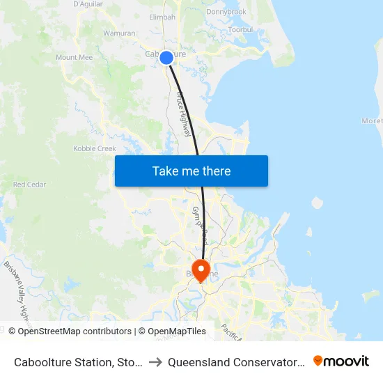 Caboolture Station, Stop C to Queensland Conservatorium map