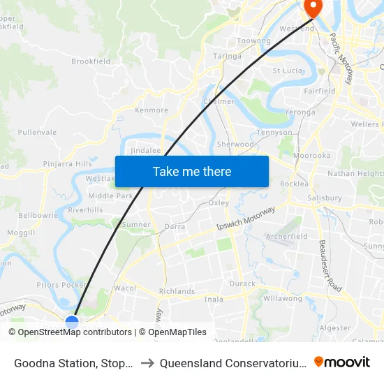 Goodna Station, Stop A to Queensland Conservatorium map