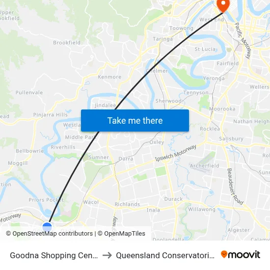 Goodna Shopping Centre to Queensland Conservatorium map