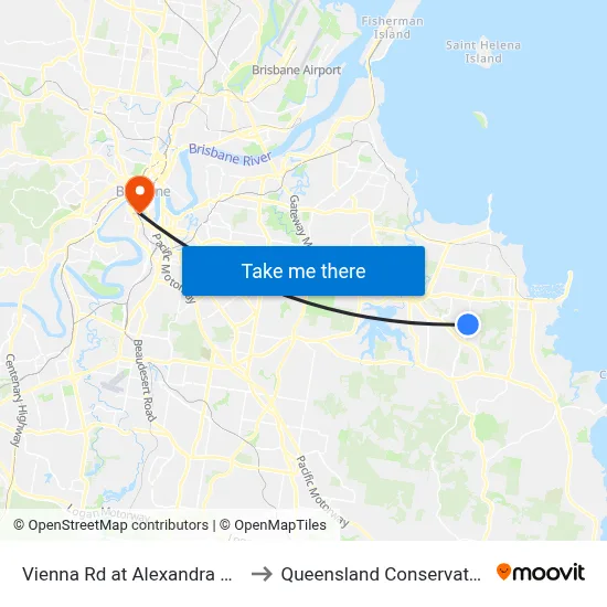 Vienna Rd at Alexandra Circuit to Queensland Conservatorium map