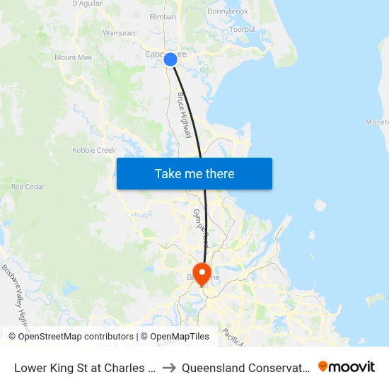 Lower King St at Charles Street to Queensland Conservatorium map