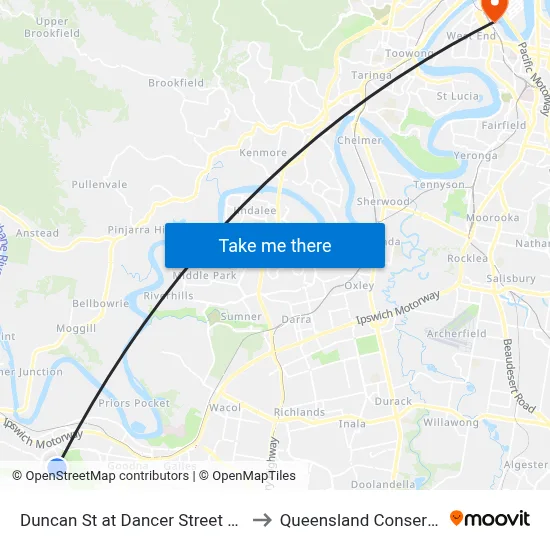 Duncan St at Dancer Street Hail 'N' Ride to Queensland Conservatorium map