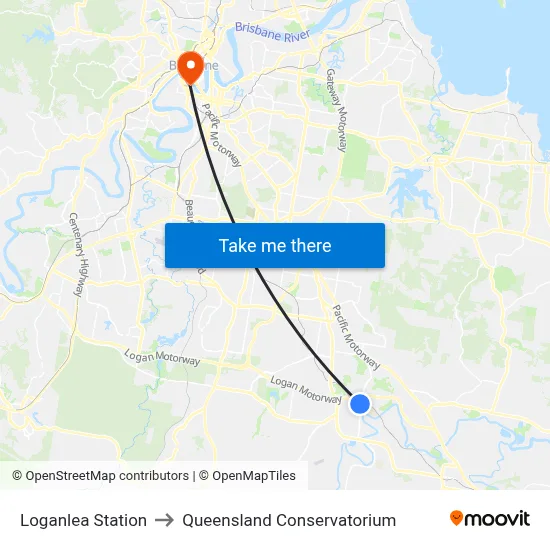 Loganlea Station to Queensland Conservatorium map