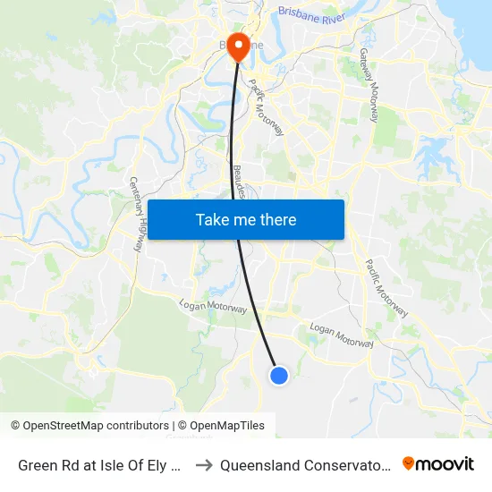 Green Rd at Isle Of Ely Drive to Queensland Conservatorium map