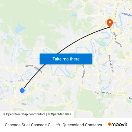 Cascade St at Cascade Gardens to Queensland Conservatorium map