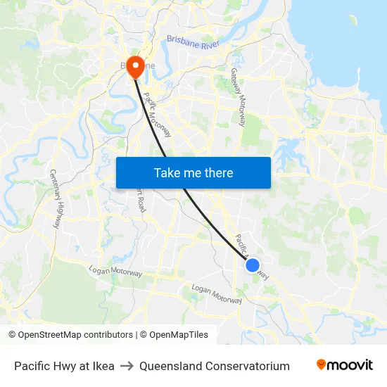 Pacific Hwy at Ikea to Queensland Conservatorium map