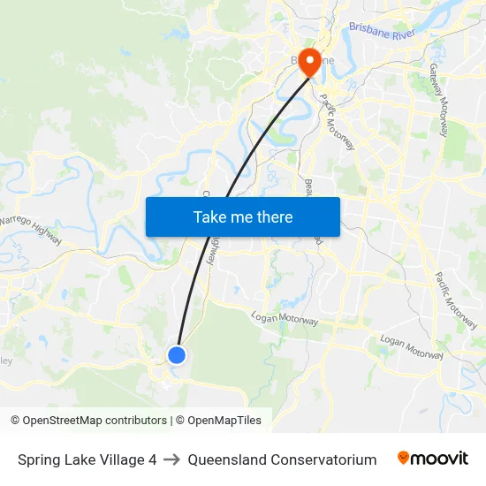 Spring Lake Village 4 to Queensland Conservatorium map