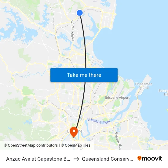 Anzac Ave at Capestone Boulevard to Queensland Conservatorium map