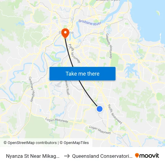 Nyanza St Near Mikaga Ct to Queensland Conservatorium map