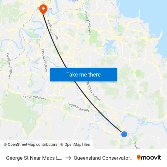 George St Near Macs Lane to Queensland Conservatorium map