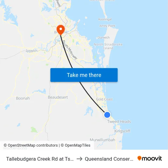 Tallebudgera Creek Rd at Tsipura Drive to Queensland Conservatorium map
