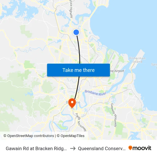 Gawain Rd at Bracken Ridge, Stop 43 to Queensland Conservatorium map