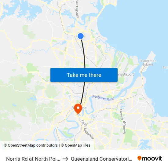 Norris Rd at North Point to Queensland Conservatorium map