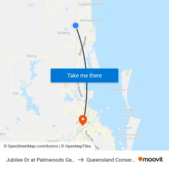 Jubilee Dr at Palmwoods Garden Village to Queensland Conservatorium map