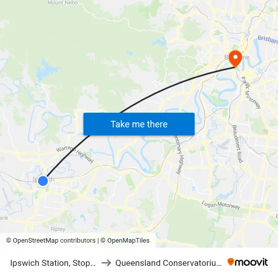 Ipswich Station, Stop C to Queensland Conservatorium map