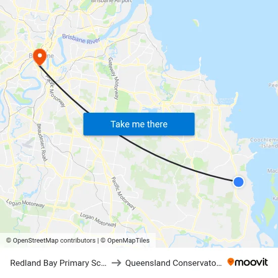 Redland Bay Primary School to Queensland Conservatorium map