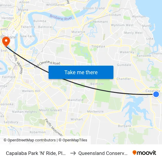 Capalaba Park 'N' Ride, Platform 2 to Queensland Conservatorium map