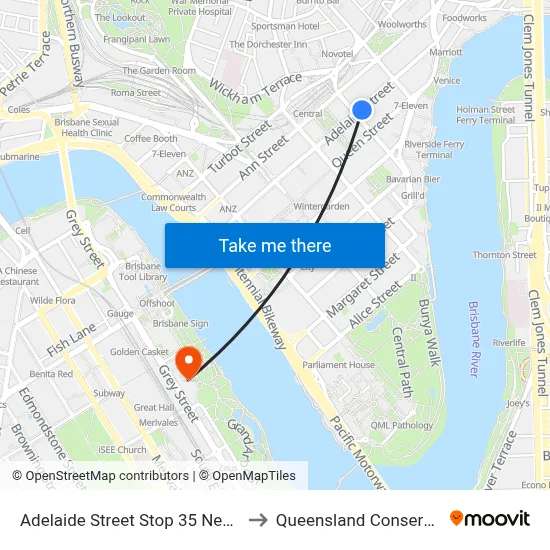Adelaide Street Stop 35 Near Creek St to Queensland Conservatorium map