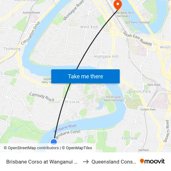 Brisbane Corso at Wanganui Gardens, Stop 35 to Queensland Conservatorium map