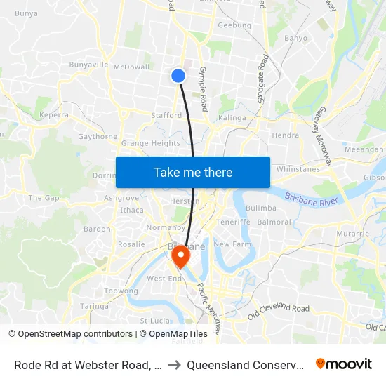 Rode Rd at Webster Road, Stop 37 to Queensland Conservatorium map