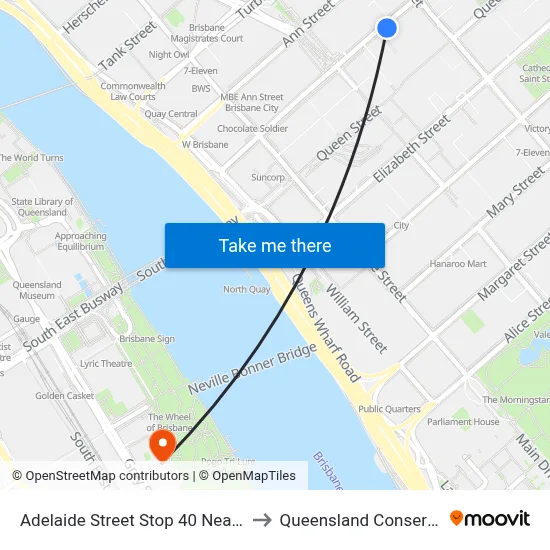 Adelaide Street Stop 40 Near Broadway to Queensland Conservatorium map