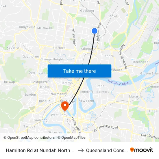 Hamilton Rd at Nundah North Near Bayview Tce to Queensland Conservatorium map