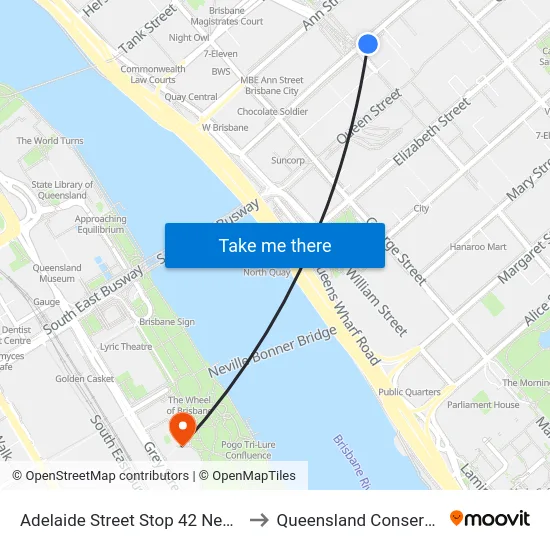 Adelaide Street Stop 42 Near Albert St to Queensland Conservatorium map
