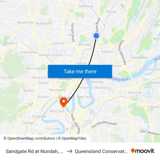 Sandgate Rd at Nundah, Stop 2 to Queensland Conservatorium map