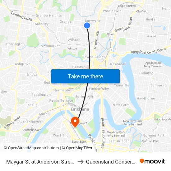 Maygar St at Anderson Street, Stop 21 to Queensland Conservatorium map