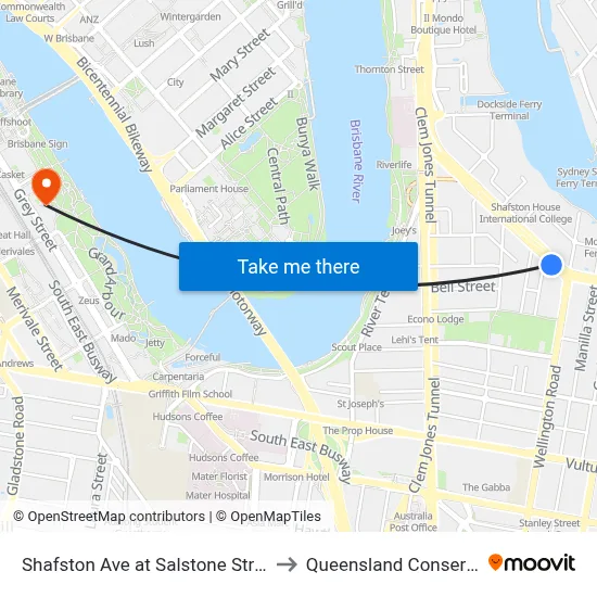 Shafston Ave at Salstone Street, Stop 11 to Queensland Conservatorium map
