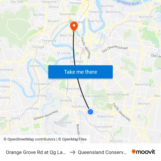 Orange Grove Rd at Qg Laboratory to Queensland Conservatorium map