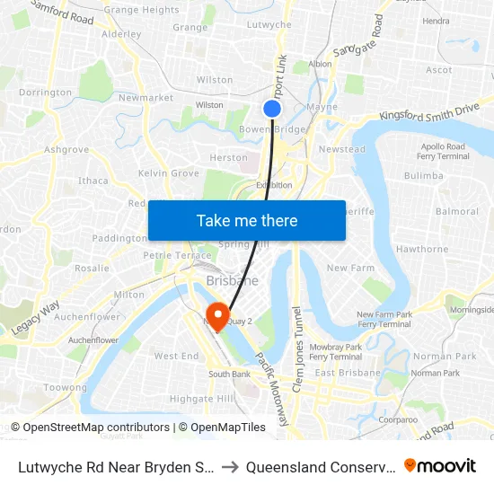 Lutwyche Rd Near Bryden St, Stop 11 to Queensland Conservatorium map