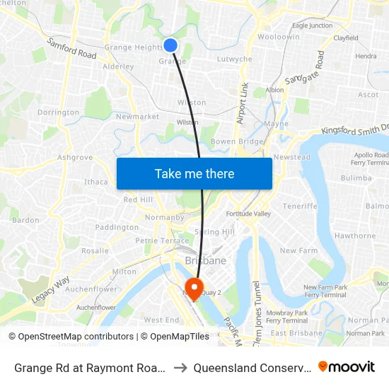 Grange Rd at Raymont Road, Stop 27 to Queensland Conservatorium map