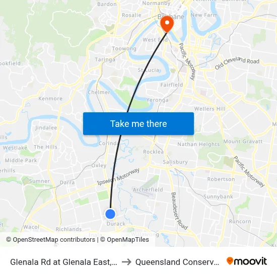 Glenala Rd at Glenala East, Stop 71 to Queensland Conservatorium map