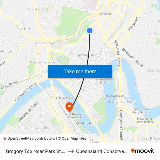 Gregory Tce Near Park St, Stop 9 to Queensland Conservatorium map