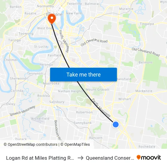 Logan Rd at Miles Platting Road, Stop 82 to Queensland Conservatorium map