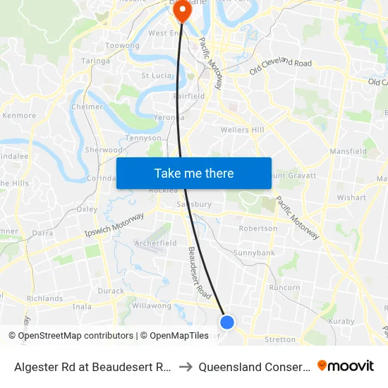 Algester Rd at Beaudesert Road Stop 76 to Queensland Conservatorium map
