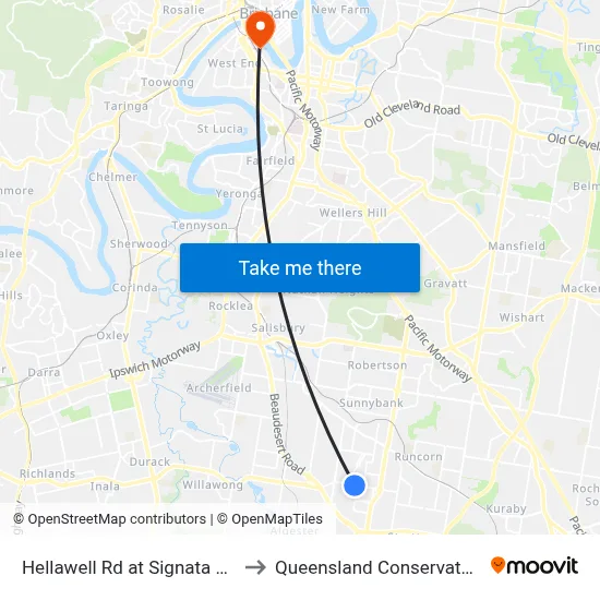 Hellawell Rd at Signata Street to Queensland Conservatorium map