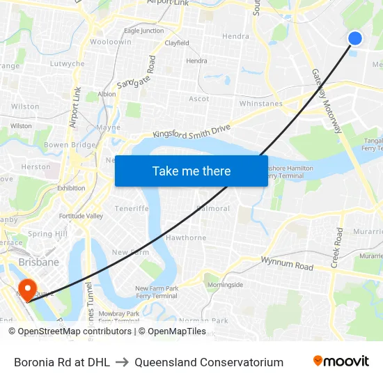 Boronia Rd at DHL to Queensland Conservatorium map